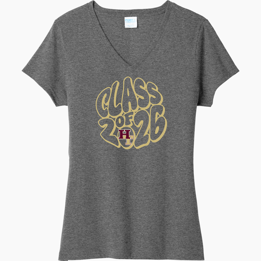 Hunter-Tannersville Wildcats <span class="pdp-name-mascot">Hunter-Tannersville CSD Wildcats</span> Port & Company Women's Tri-Blend V-Neck T-Shirt