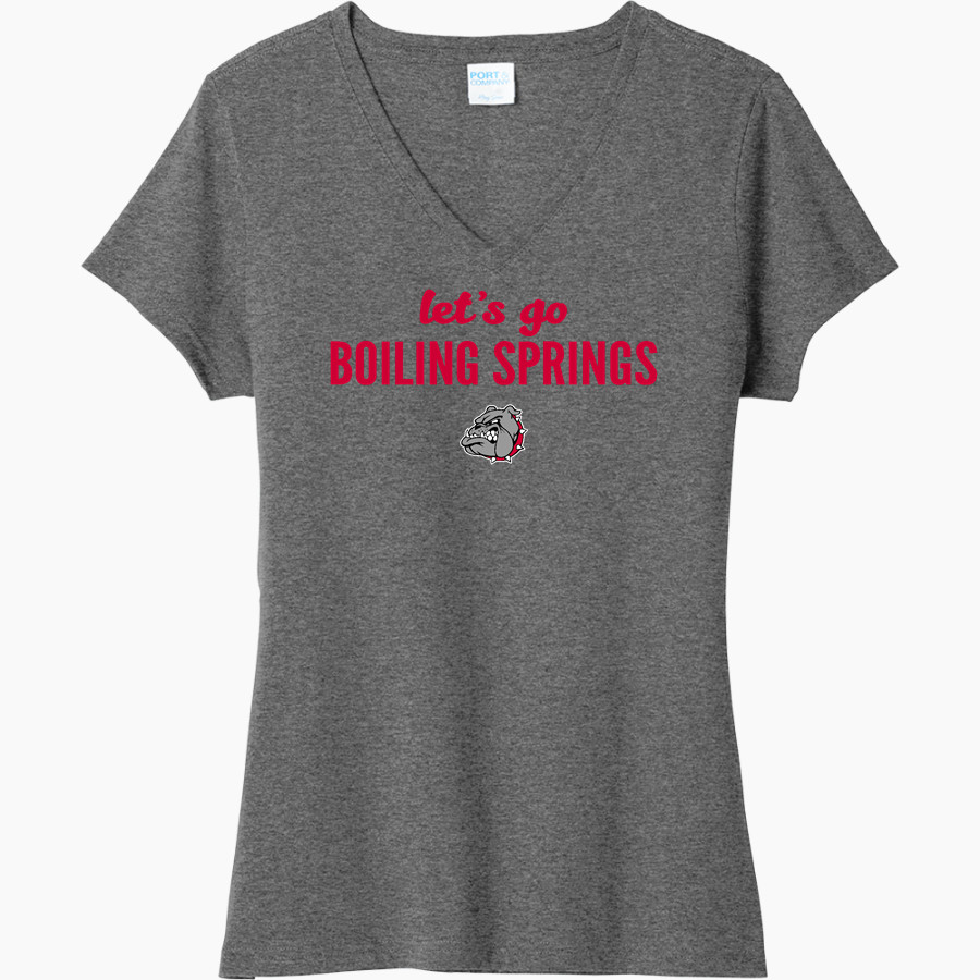 Boiling Springs Middle School bulldogs offical sideline store <span class="pdp-name-mascot">Boiling Springs Bulldogs</span> Port & Company Women's Tri-Blend V-Neck T-Shirt