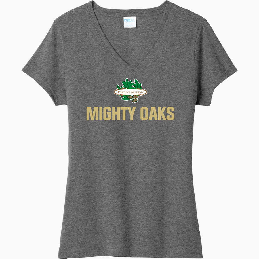 Fortune Academy Mighty Oaks online store Port & Company Women's Tri-Blend V-Neck T-Shirt