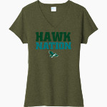 Jeremy Ranch Hawks <span class="pdp-name-mascot">Jeremy Ranch Elementary Hawks</span> Port & Company Women's Tri-Blend V-Neck T-Shirt Front Thumbnail