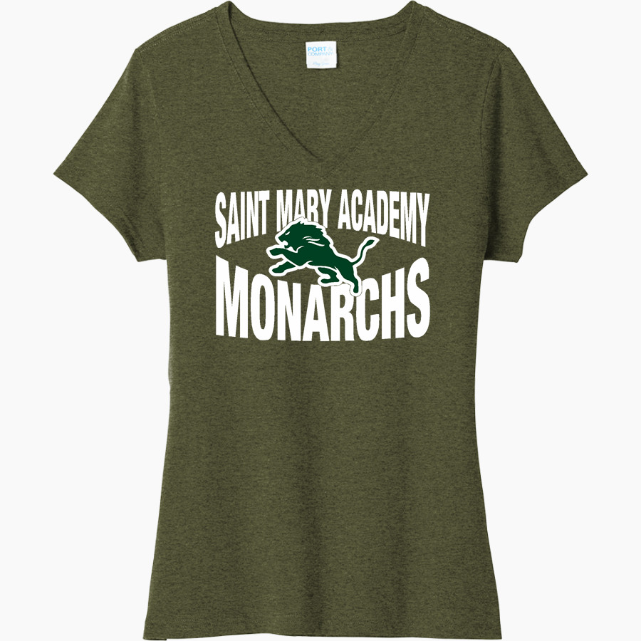 Saint Mary Academy Monarchs Port & Company Women's Tri-Blend V-Neck T-Shirt