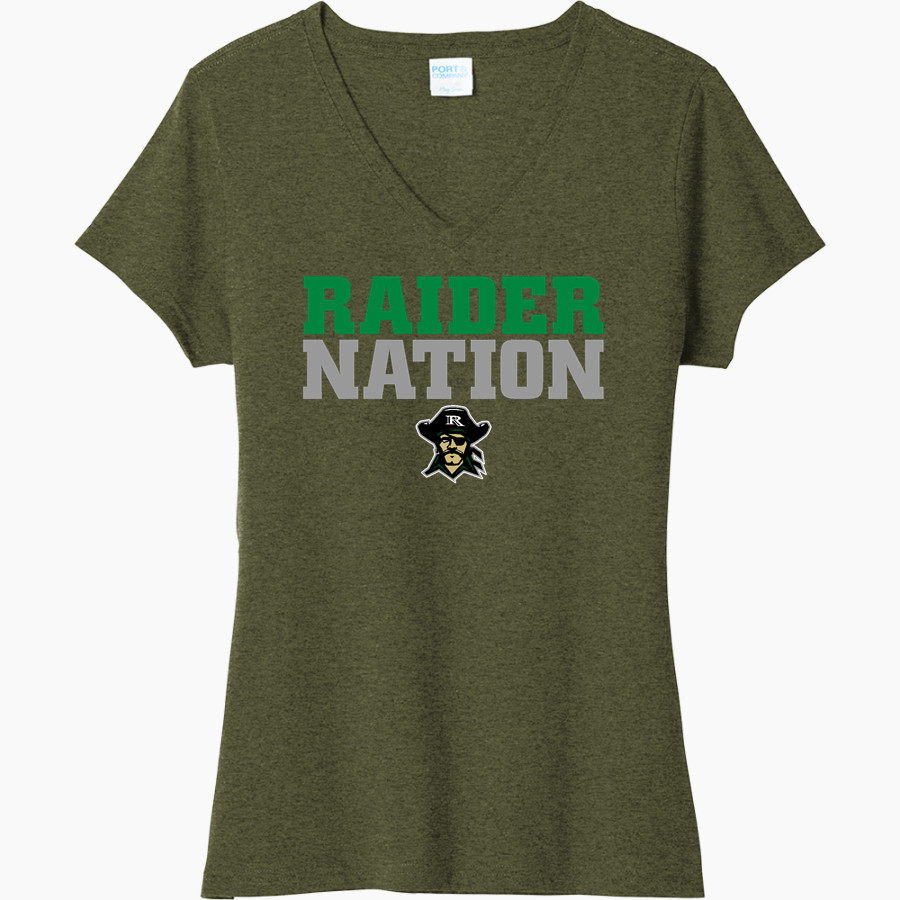 REYNOLDS HIGH SCHOOL RAIDERS <span class="pdp-name-mascot">REYNOLDS RAIDERS</span> Port & Company Women's Tri-Blend V-Neck T-Shirt