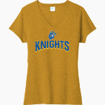 Devonshire Knights <span class="pdp-name-mascot">Devonshire Knights</span> Port & Company Women's Tri-Blend V-Neck T-Shirt Front Thumbnail