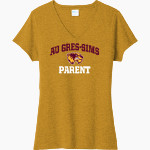 Au Gres-Sims HIGH SCHOOL WOLVERINES <span class="pdp-name-mascot">AU GRES - SIMS WOLVERINES</span> Port & Company Women's Tri-Blend V-Neck T-Shirt Front Thumbnail