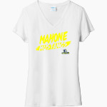 Mahone Mustangs Port & Company Women's Tri-Blend V-Neck T-Shirt Front Thumbnail