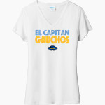 EL CAPITAN HIGH SCHOOL GAUCHOS <span class="pdp-name-mascot">EL CAPITAN GAUCHOS</span> Port & Company Women's Tri-Blend V-Neck T-Shirt Front Thumbnail