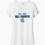 ALL SAINTS CATHOLIC HIGH SCHOOL COUGARS <span class="pdp-name-mascot">ALL SAINTS COUGARS</span> Port & Company Women's Tri-Blend V-Neck T-Shirt Front Thumbnail