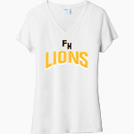 FRANK HUGHES HIGH SCHOOL LIONS <span class="pdp-name-mascot">FRANK HUGHES LIONS</span> Port & Company Women's Tri-Blend V-Neck T-Shirt Front Thumbnail
