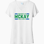 MCKAY HIGH SCHOOL ROYAL SCOTS Port & Company Women's Tri-Blend V-Neck T-Shirt Front Thumbnail