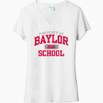 Baylor School Red Raiders Port & Company Women's Tri-Blend V-Neck T-Shirt Front Thumbnail