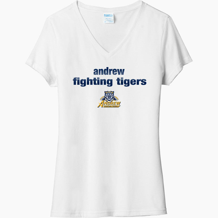 Andrew Tigers <span class="pdp-name-mascot">Andrew College Tigers</span> Port & Company Women's Tri-Blend V-Neck T-Shirt