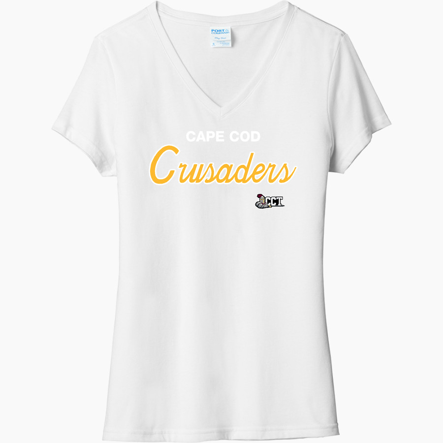 CAPE COD REG TECH HIGH SCHOOL CRUSADERS Port & Company Women's Tri-Blend V-Neck T-Shirt