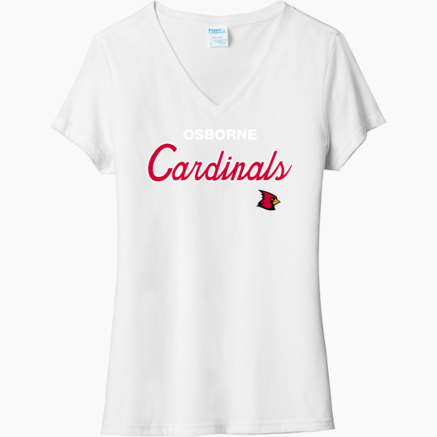 OSBORNE HIGH SCHOOL CARDINALS <span class="pdp-name-mascot">OSBORNE CARDINALS</span> Port & Company Women's Tri-Blend V-Neck T-Shirt