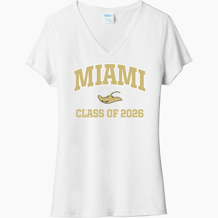 MIAMI SENIOR HIGH SCHOOL STINGAREES Port & Company Women's Tri-Blend V-Neck T-Shirt