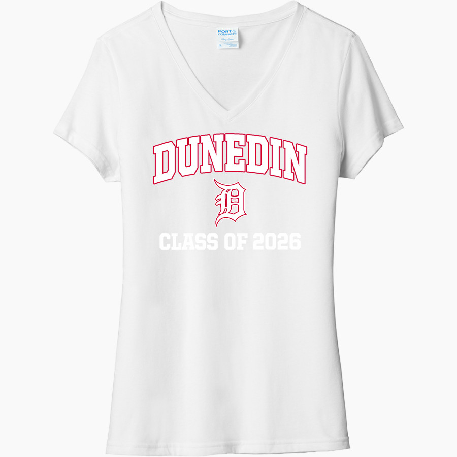 Dunedin Falcons Port & Company Women's Tri-Blend V-Neck T-Shirt