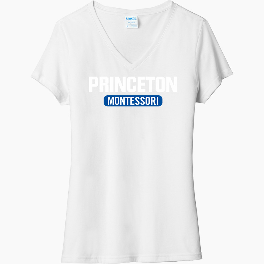 Princeton Montessori School <span class="pdp-name-mascot">Princeton Montessori Deer</span> Port & Company Women's Tri-Blend V-Neck T-Shirt