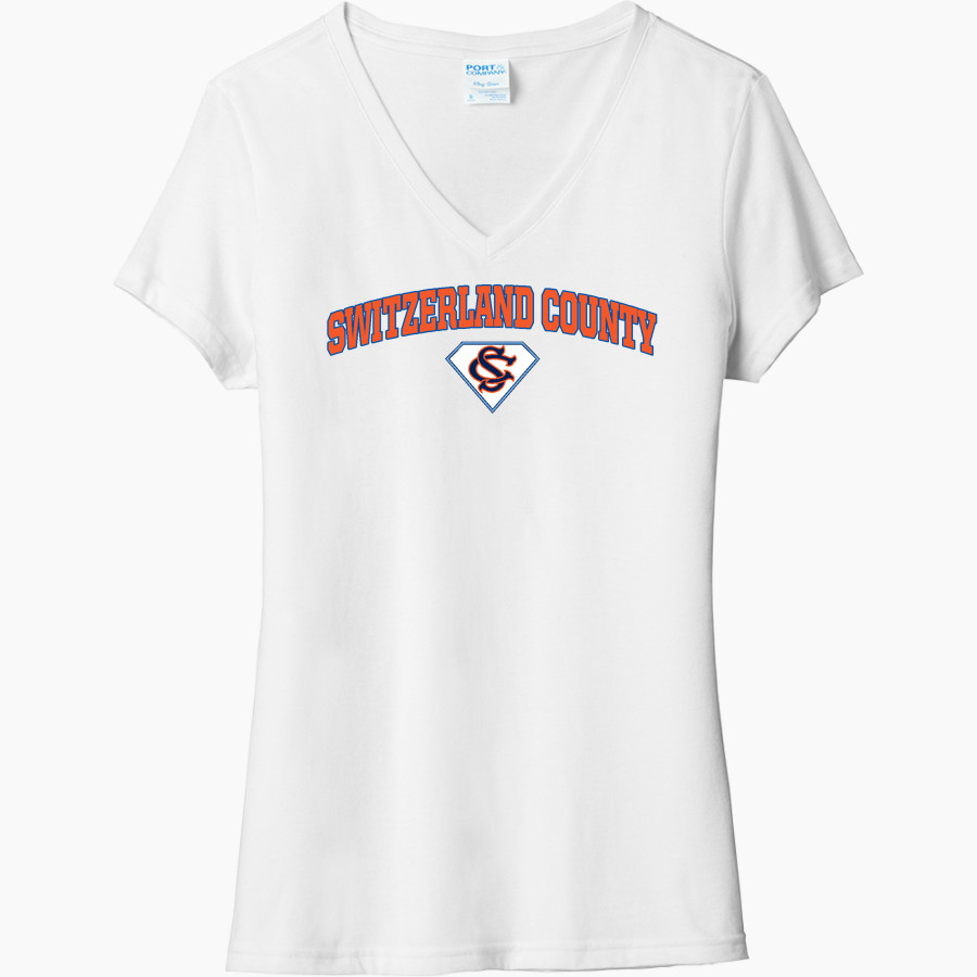 Switzerland County Pacers <span class="pdp-name-mascot">Switzerland County Pacers</span> Port & Company Women's Tri-Blend V-Neck T-Shirt