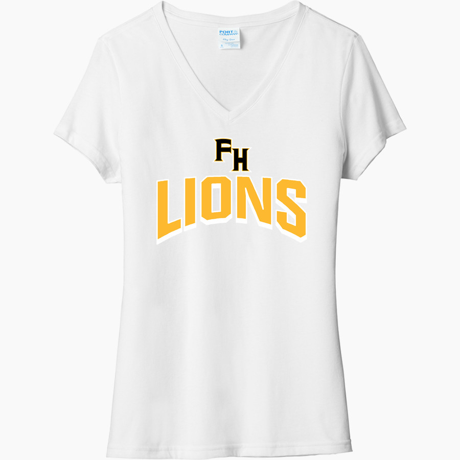 FRANK HUGHES HIGH SCHOOL LIONS <span class="pdp-name-mascot">FRANK HUGHES LIONS</span> Port & Company Women's Tri-Blend V-Neck T-Shirt