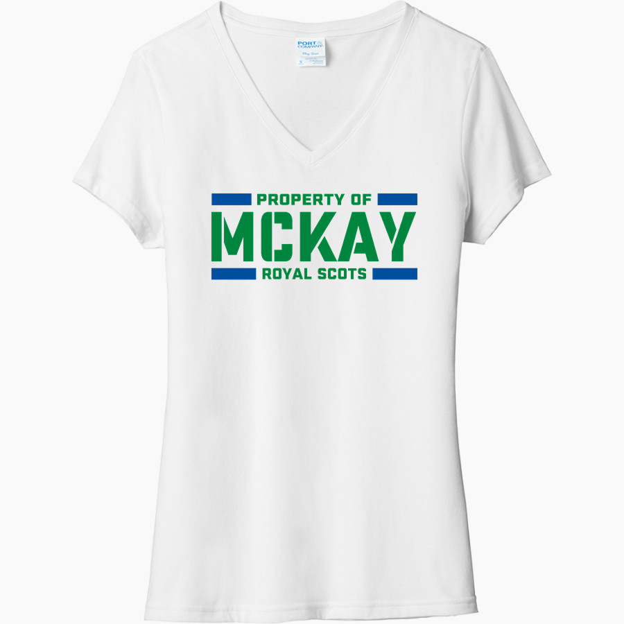 MCKAY HIGH SCHOOL ROYAL SCOTS Port & Company Women's Tri-Blend V-Neck T-Shirt
