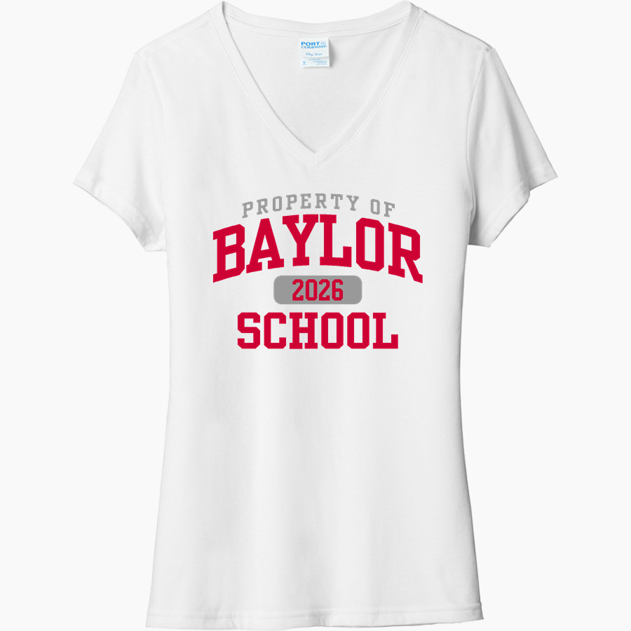 Baylor School Red Raiders Port & Company Women's Tri-Blend V-Neck T-Shirt