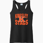 KINGSLEY HIGH SCHOOL STAGS <span class="pdp-name-mascot">KINGSLEY AREA STAGS</span> Port & Company Ladies Performance Tank Front Thumbnail