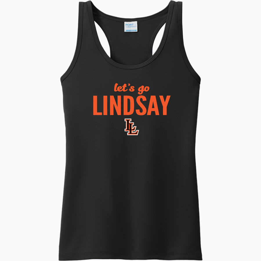 LINDSAY SCHOOL DISTRICT 9 LEOPARDS <span class="pdp-name-mascot">LINDSAY LEOPARDS</span> Port & Company Ladies Performance Tank