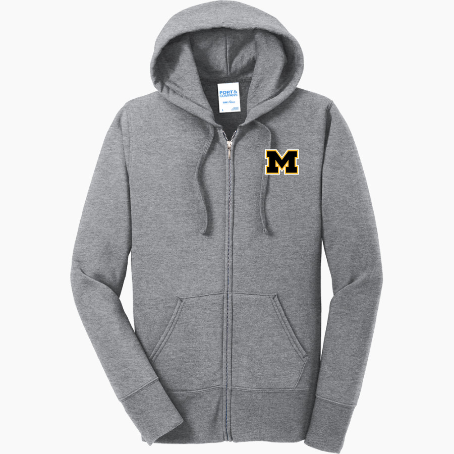 MENARD HIGH SCHOOL YELLOWJACKETS <span class="pdp-name-mascot">MENARD YELLOWJACKETS</span> Port & Company Women's Full Zip Hooded Sweatshirt