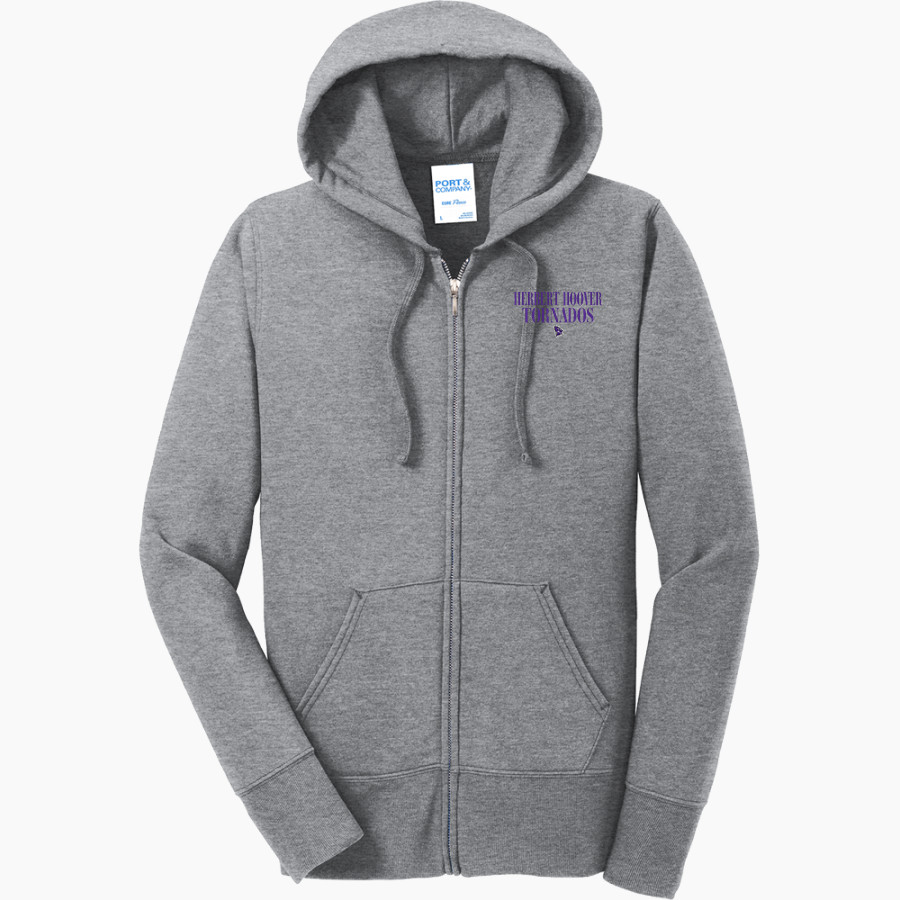 HERBERT HOOVER HIGH SCHOOL TORNADOS <span class="pdp-name-mascot">HERBERT HOOVER TORNADOS</span> Port & Company Women's Full Zip Hooded Sweatshirt