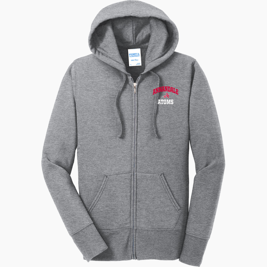 ANNANDALE HIGH SCHOOL ATOMS <span class="pdp-name-mascot">ANNANDALE ATOMS</span> Port & Company Women's Full Zip Hooded Sweatshirt