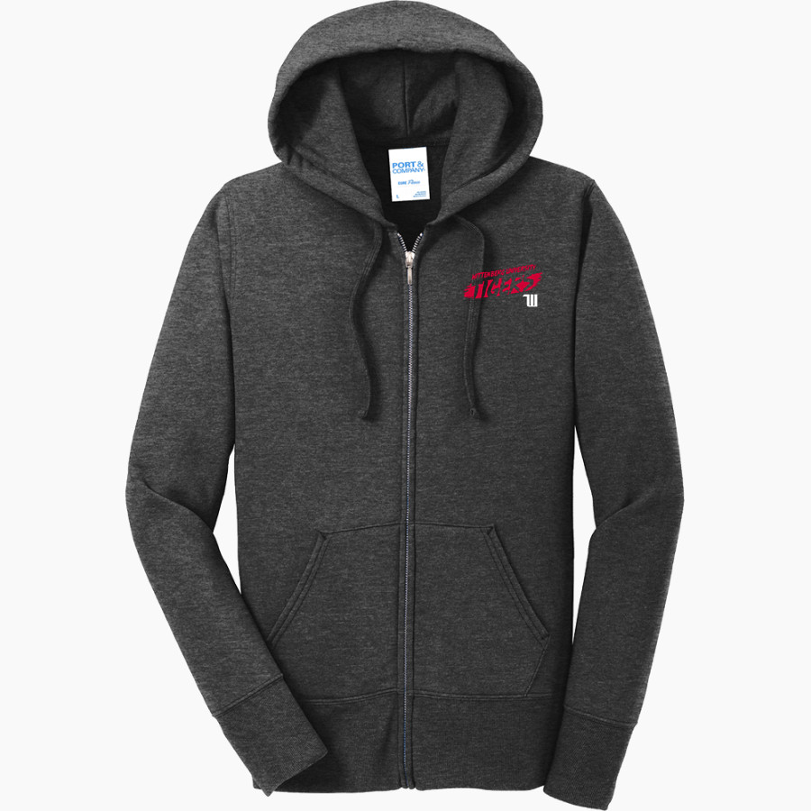 Wittenberg University Tigers <span class="pdp-name-mascot">Wittenberg University Tigers</span> Port & Company Women's Full Zip Hooded Sweatshirt