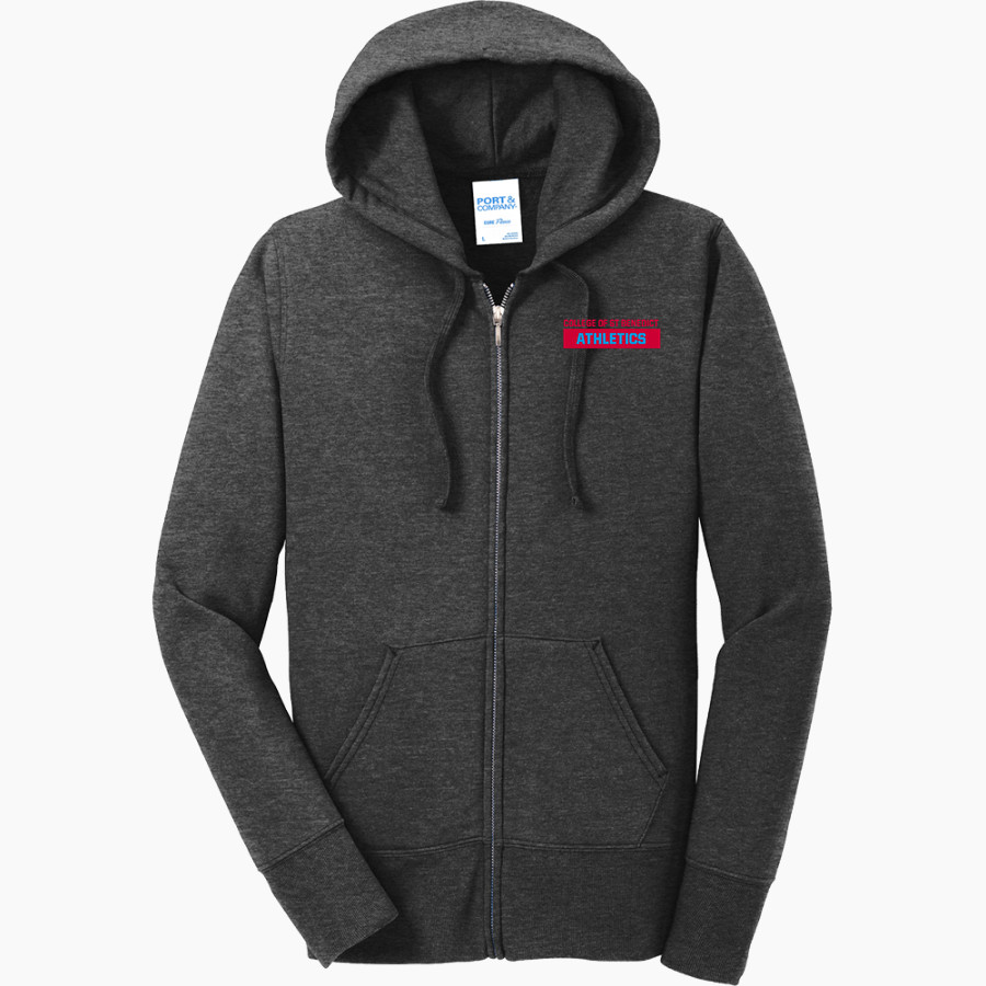 COLLEGE OF ST BENEDICT Bennies <span class="pdp-name-mascot">COLLEGE OF ST BENEDICT</span> Port & Company Women's Full Zip Hooded Sweatshirt