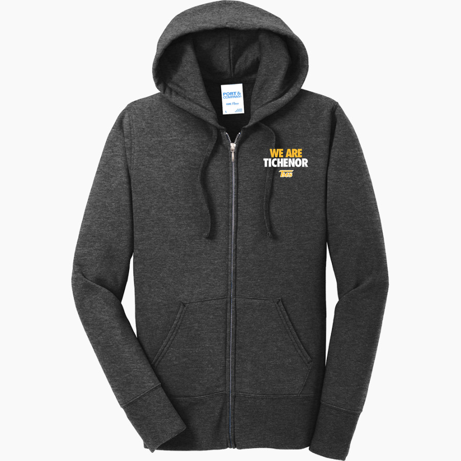 Tichenor Middle School Trojans <span class="pdp-name-mascot">Tichenor Middle School Trojans</span> Port & Company Women's Full Zip Hooded Sweatshirt