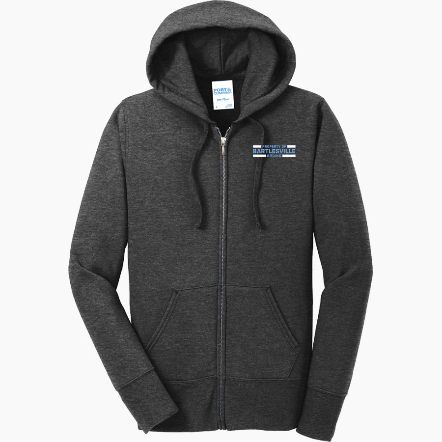 BARTLESVILLE HIGH SCHOOL BRUINS <span class="pdp-name-mascot">BARTLESVILLE BRUINS</span> Port & Company Women's Full Zip Hooded Sweatshirt