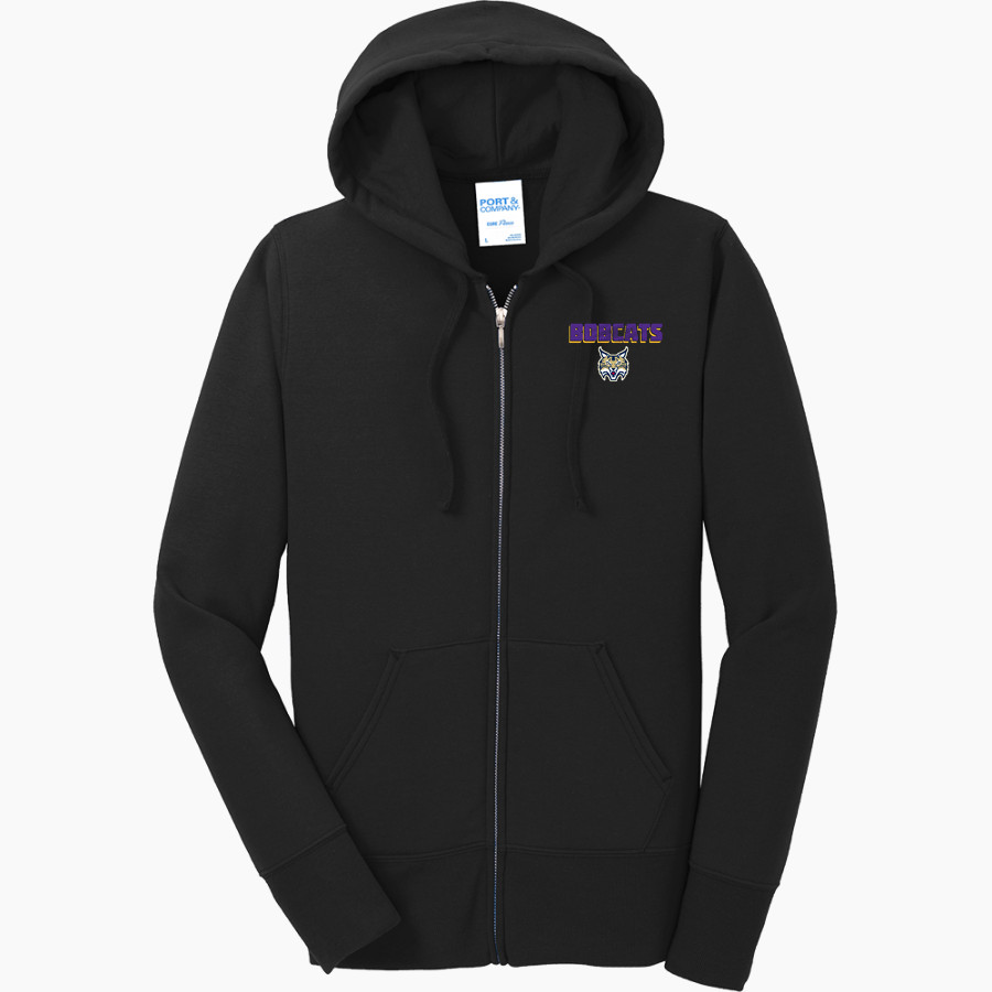 ROBERT C HATCH HIGH SCHOOL BOBCATS <span class="pdp-name-mascot">ROBERT C HATCH BOBCATS</span> Port & Company Women's Full Zip Hooded Sweatshirt