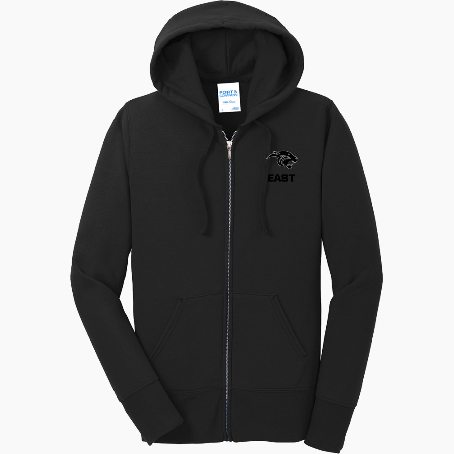 East Panthers Port & Company Women's Full Zip Hooded Sweatshirt