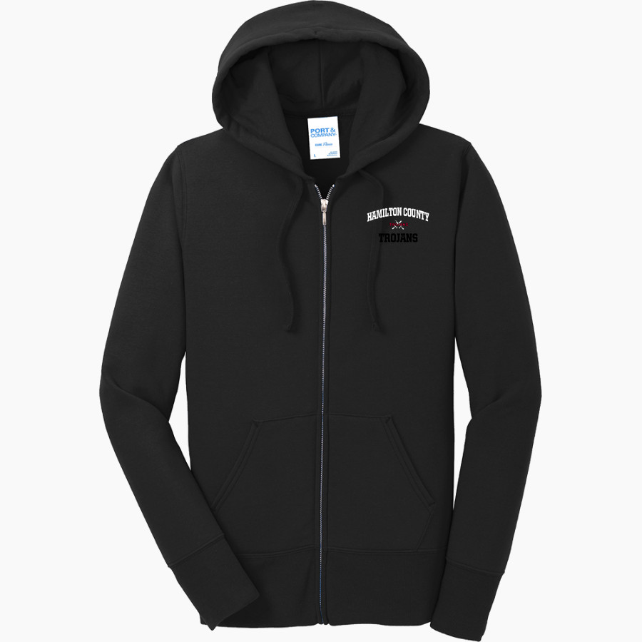 HAMILTON COUNTY HIGH SCHOOL TROJANS <span class="pdp-name-mascot">HAMILTON COUNTY TROJANS</span> Port & Company Women's Full Zip Hooded Sweatshirt