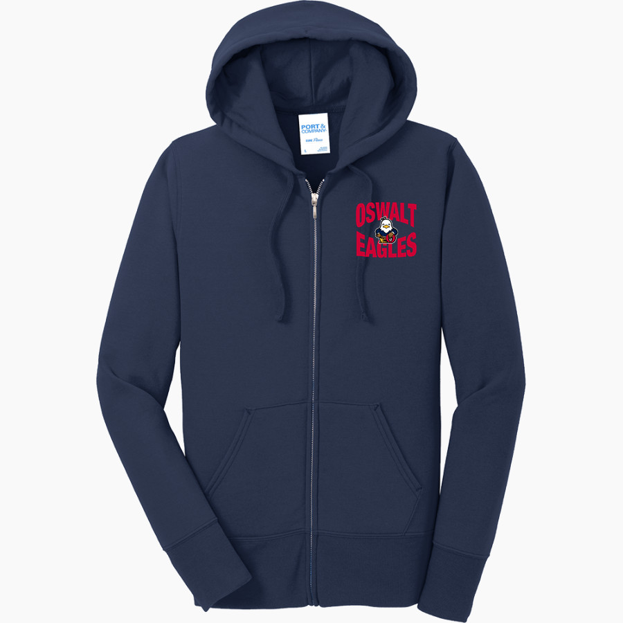 Oswalt Eagles Port & Company Women's Full Zip Hooded Sweatshirt