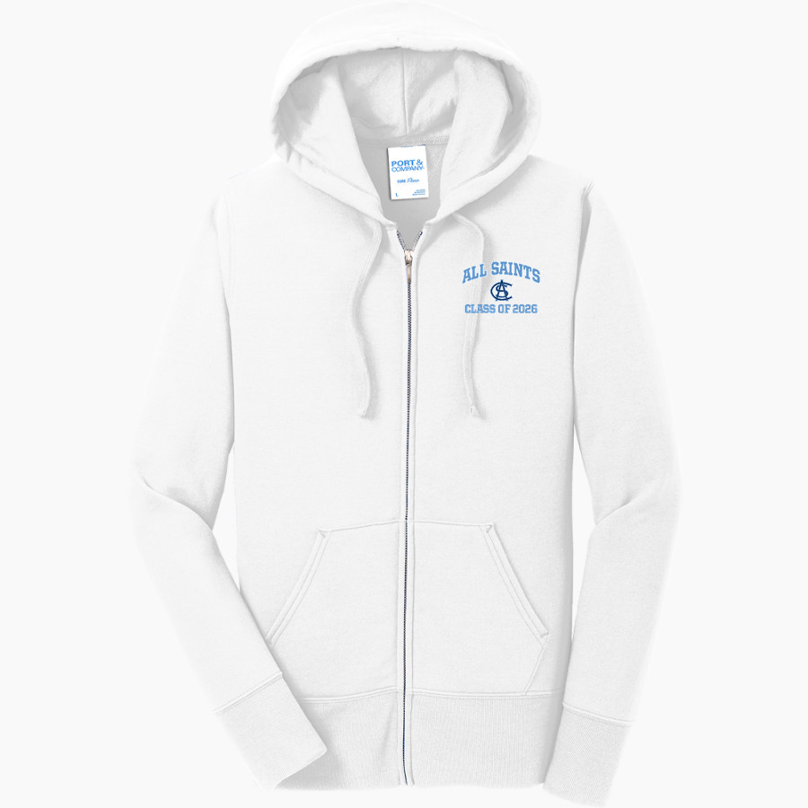 ALL SAINTS CATHOLIC HIGH SCHOOL COUGARS <span class="pdp-name-mascot">ALL SAINTS COUGARS</span> Port & Company Women's Full Zip Hooded Sweatshirt