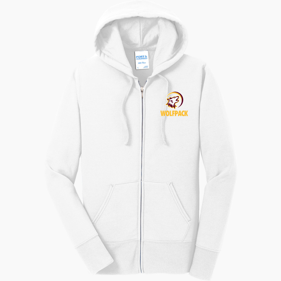 Oak Hills Christian College Wolfpack Port & Company Women's Full Zip Hooded Sweatshirt