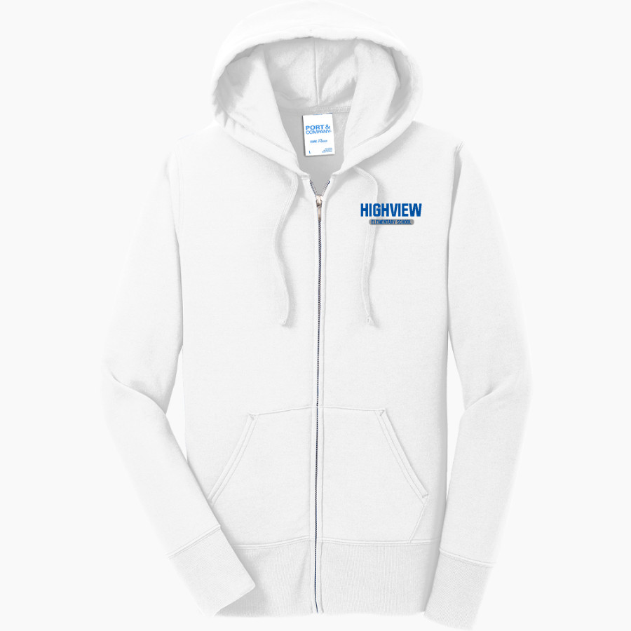 Highview Hawks <span class="pdp-name-mascot">Highview Elementary School Hawks</span> Port & Company Women's Full Zip Hooded Sweatshirt