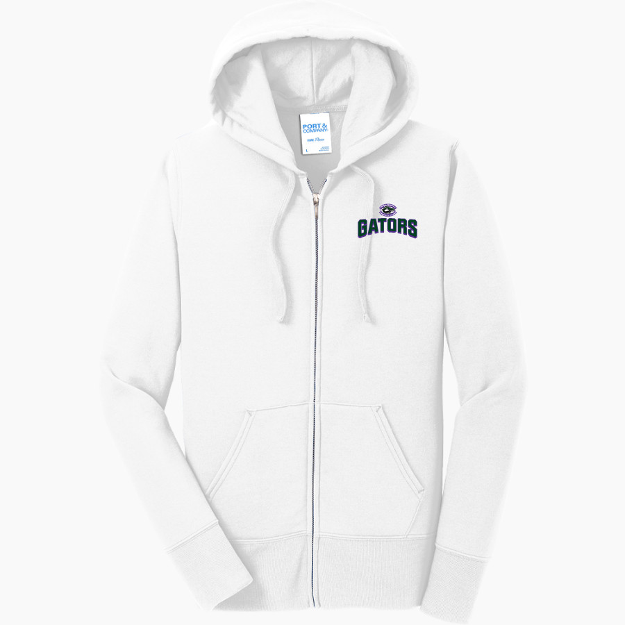 Virginia Peninsula Gators <span class="pdp-name-mascot">Virginia Peninsula Community College Gators</span> Port & Company Women's Full Zip Hooded Sweatshirt