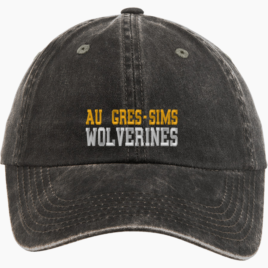 Au Gres-Sims HIGH SCHOOL WOLVERINES <span class="pdp-name-mascot">AU GRES - SIMS WOLVERINES</span> Port Authority Women's Garment Washed Hat