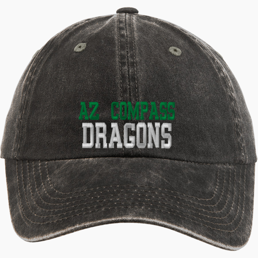 AZ Compass DRAGONS <span class="pdp-name-mascot">Compass Prep DRAGONS</span> Port Authority Women's Garment Washed Hat