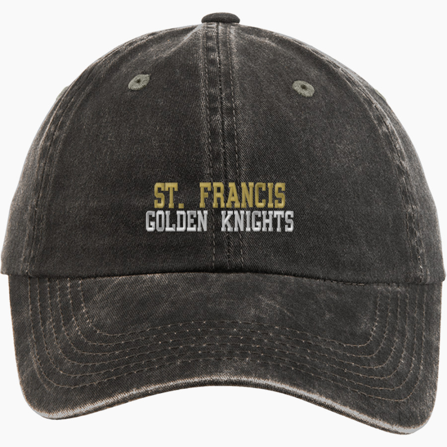 St. FRANCIS HIGH SCHOOL GOLDEN KNIGHTS <span class="pdp-name-mascot">SAINT FRANCIS GOLDEN KNIGHTS</span> Port Authority Women's Garment Washed Hat