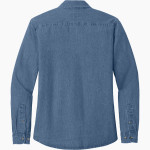 Pearson Panthers Port & Company Women's Long Sleeve Value Denim Shirt Back Thumbnail