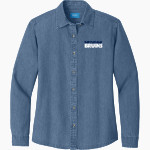 BARTLESVILLE HIGH SCHOOL BRUINS <span class="pdp-name-mascot">BARTLESVILLE BRUINS</span> Port & Company Women's Long Sleeve Value Denim Shirt Front Thumbnail