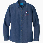 Classical Of Wichita Saints <span class="pdp-name-mascot">Classical Of Wichita Saints</span> Port & Company Women's Long Sleeve Value Denim Shirt Front Thumbnail