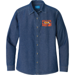 Metro Deaf School Cheetahs <span class="pdp-name-mascot">Metro Deaf School Cheetahs</span> Port & Company Women's Long Sleeve Value Denim Shirt Front Thumbnail