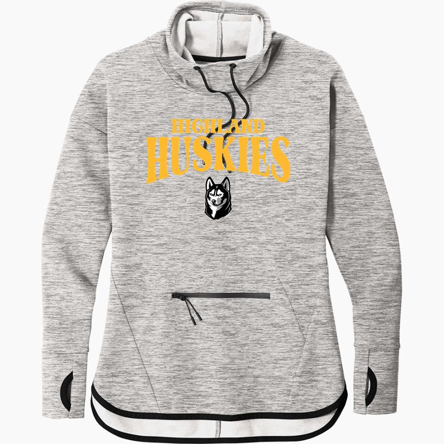 HIGHLAND HIGH SCHOOL HUSKIES Sport-Tek Women's Triumph Cowl Neck Pullover
