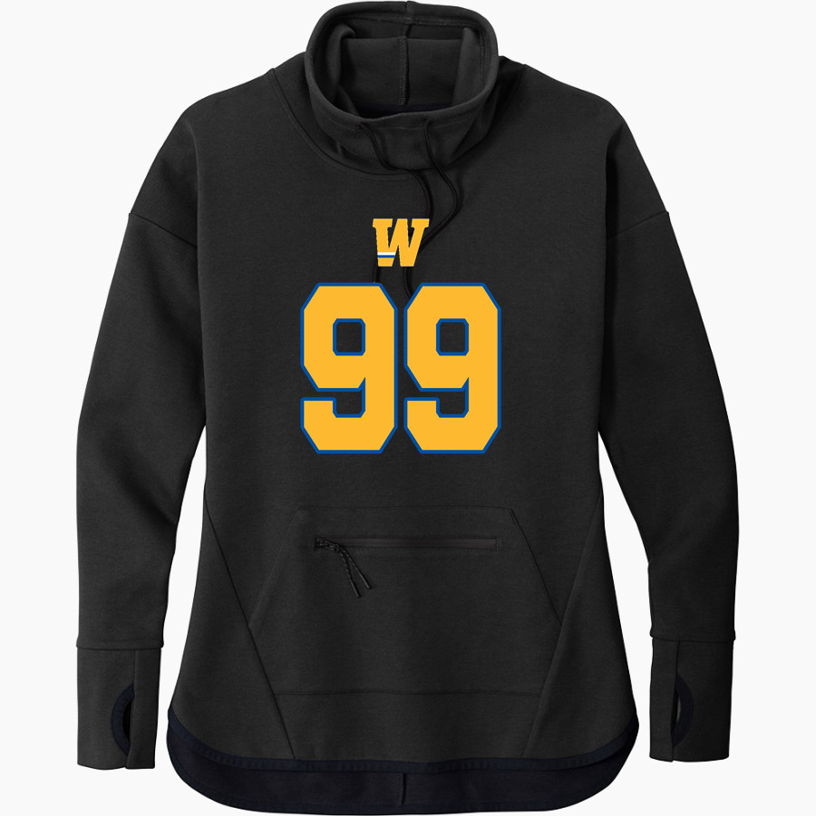 Widener University Pride Online Store Sport-Tek Women's Triumph Cowl Neck Pullover